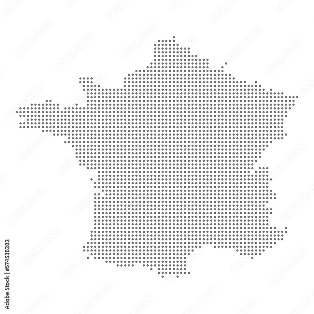 Map of France dotted