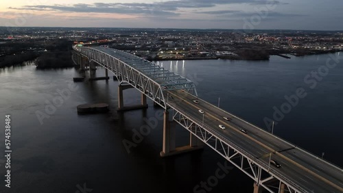 Wallpaper Mural Aerial View of the Betsy Ross Bridge over the Delaware River Philadelphia at Dusk
 Torontodigital.ca