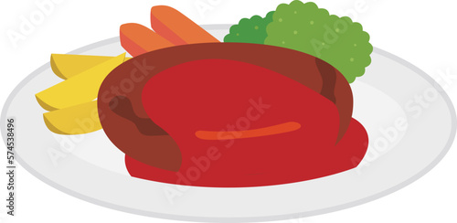 ハンバーグのイラスト