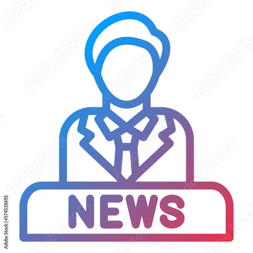 Vector Design News Anchor Icon Style