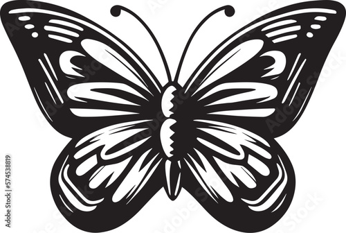 Butterfly Logo Monochrome Design Style 