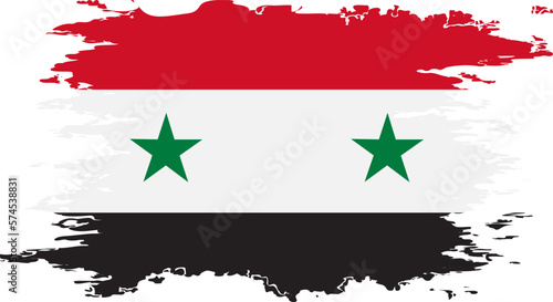 Syria flag grunge brush color image vector