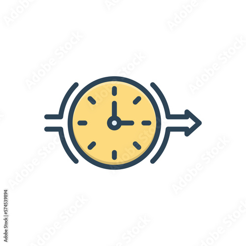 Color illustration icon for interim