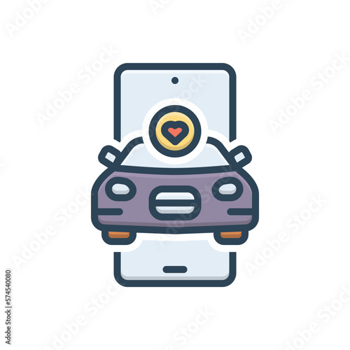 Color illustration icon for favourite