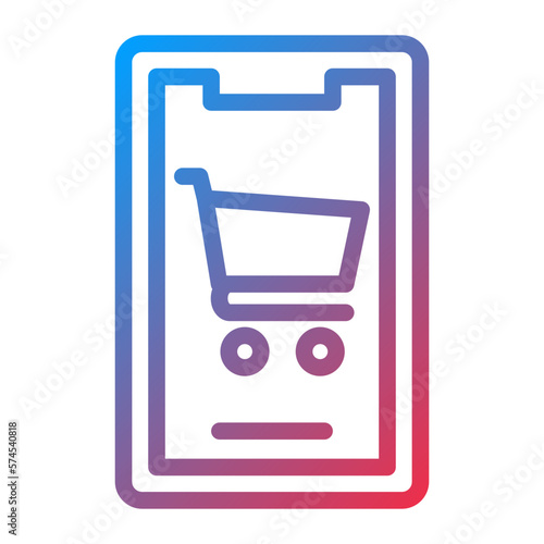 Vector Design Mobile Shopping Icon Style