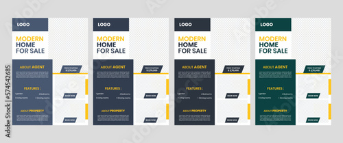 Real estate mansion girder house sale decorative flier template