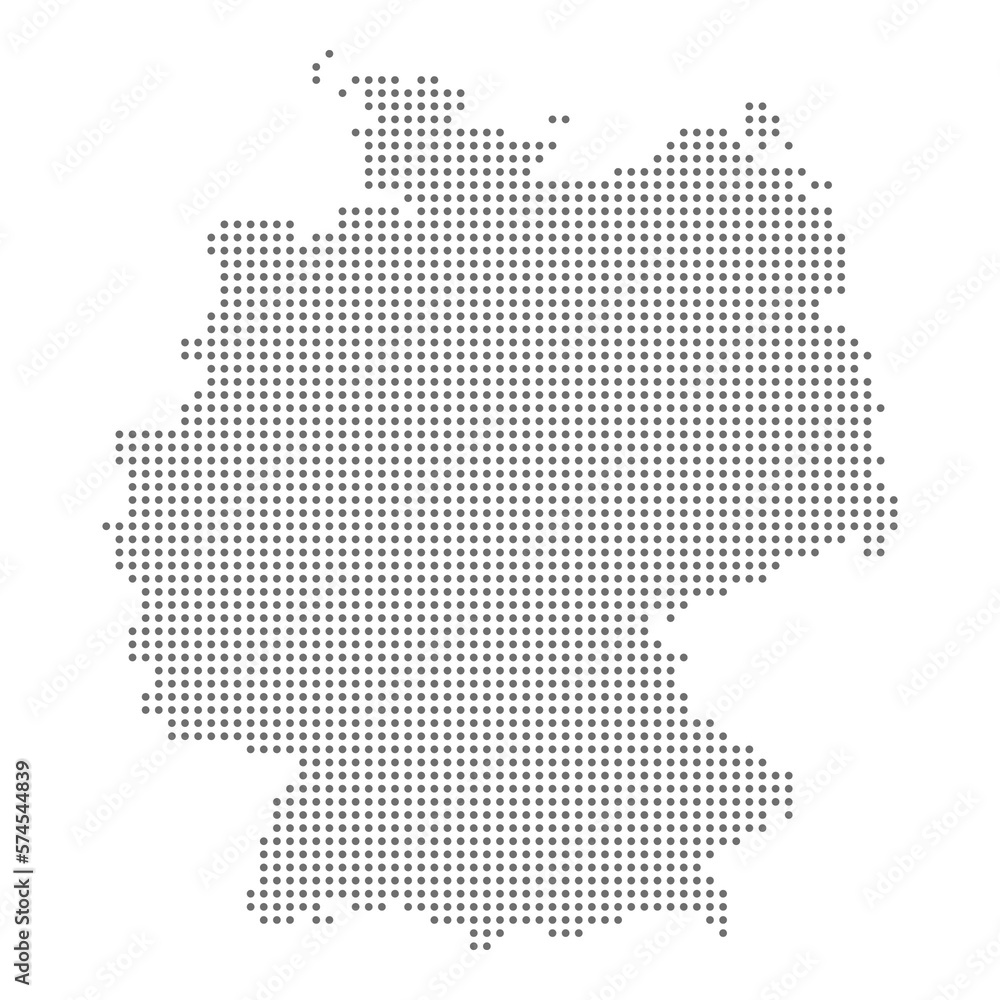 Map of Germany dotted