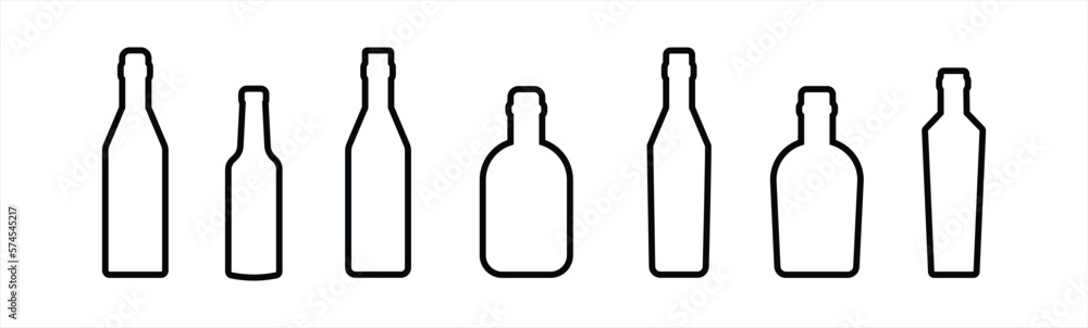 Bottle icon. Bottles wine icon. Bottle icon outline with different style, bottle sign and symbol. Vector illustration. Bottle icon. Bottles wine icon. Bottle icon outline with different style, bottle sign and symbol. Vector illustration.