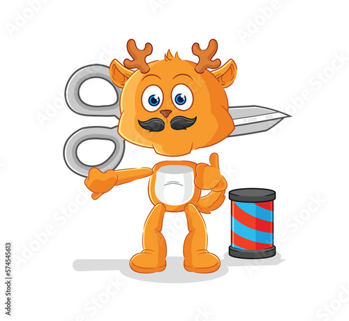 fawn barber cartoon. cartoon mascot vector