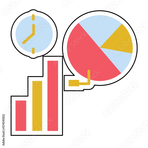 Sticker Busines proses management  idea design vector icon