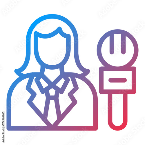 Vector Design Female Journalist Icon Style