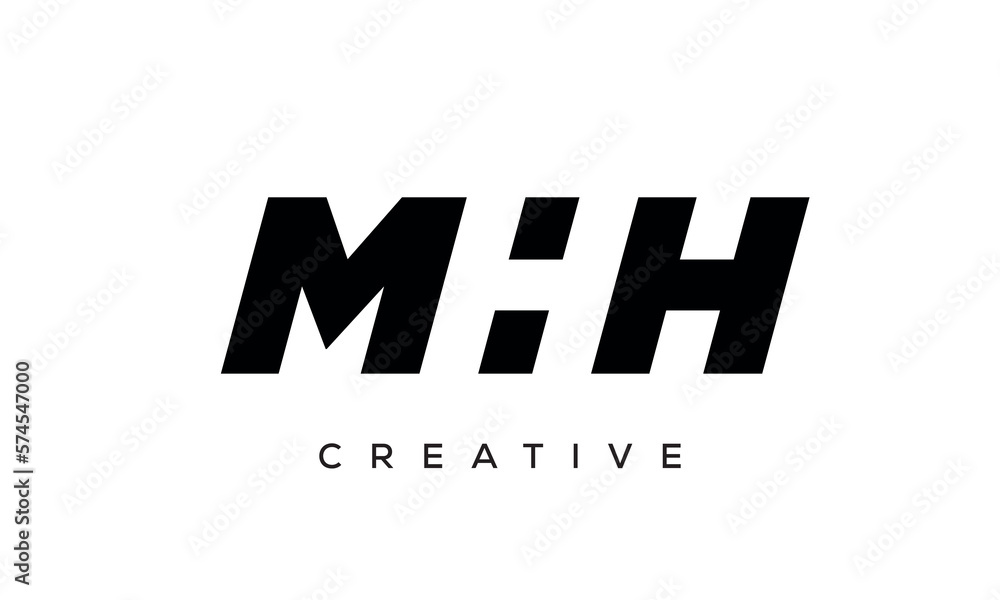 MHH letters negative space logo design. creative typography monogram vector	

