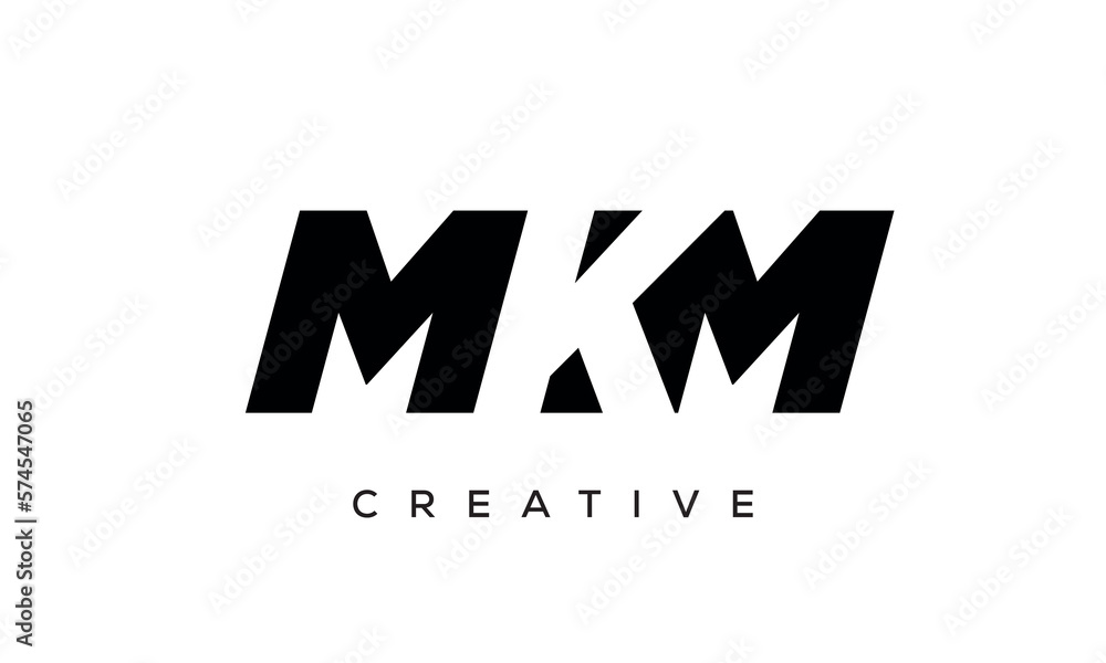 MKM letters negative space logo design. creative typography monogram vector	

