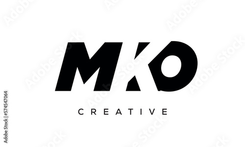 MKO letters negative space logo design. creative typography monogram vector 