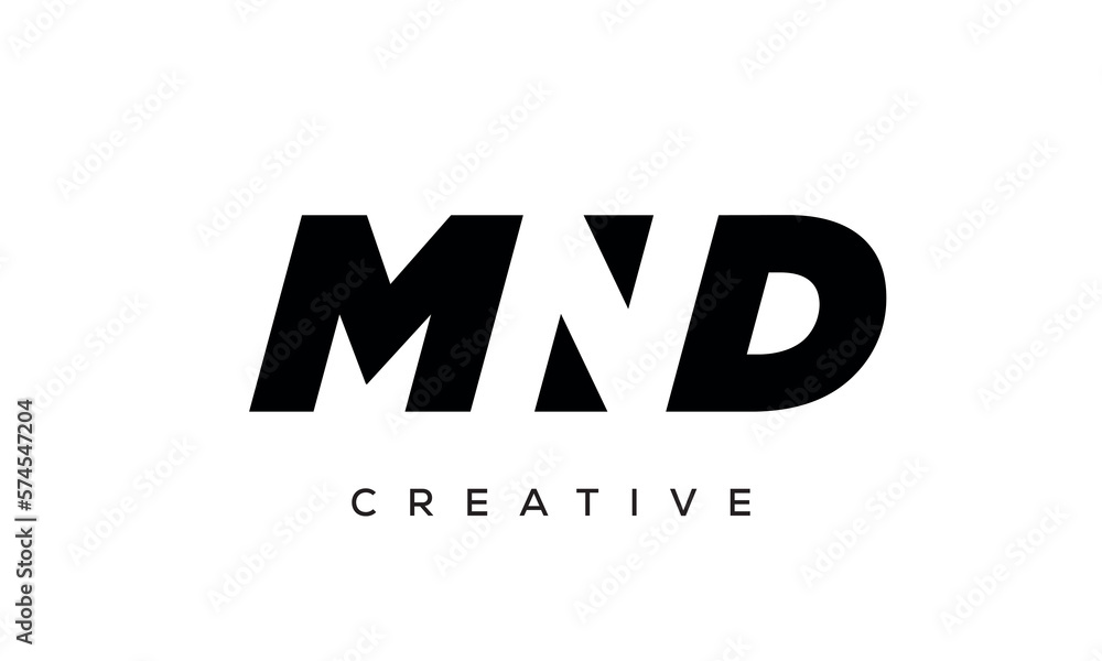 MND letters negative space logo design. creative typography monogram ...