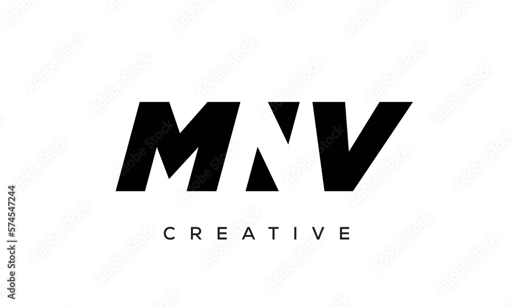 MNV letters negative space logo design. creative typography monogram vector	
