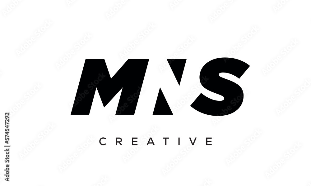 MNS letters negative space logo design. creative typography monogram vector	
