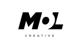 MOL letters negative space logo design. creative typography monogram vector	
