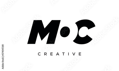 MOC letters negative space logo design. creative typography monogram vector	
