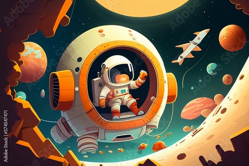 illustration of astronaut made with generative ai