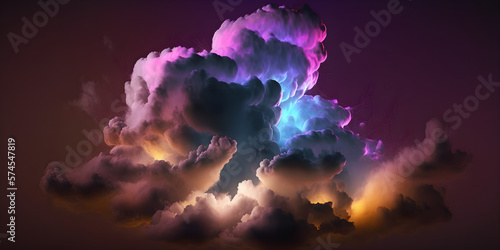 Storm cloud with pink blue light © Sebastian Becker