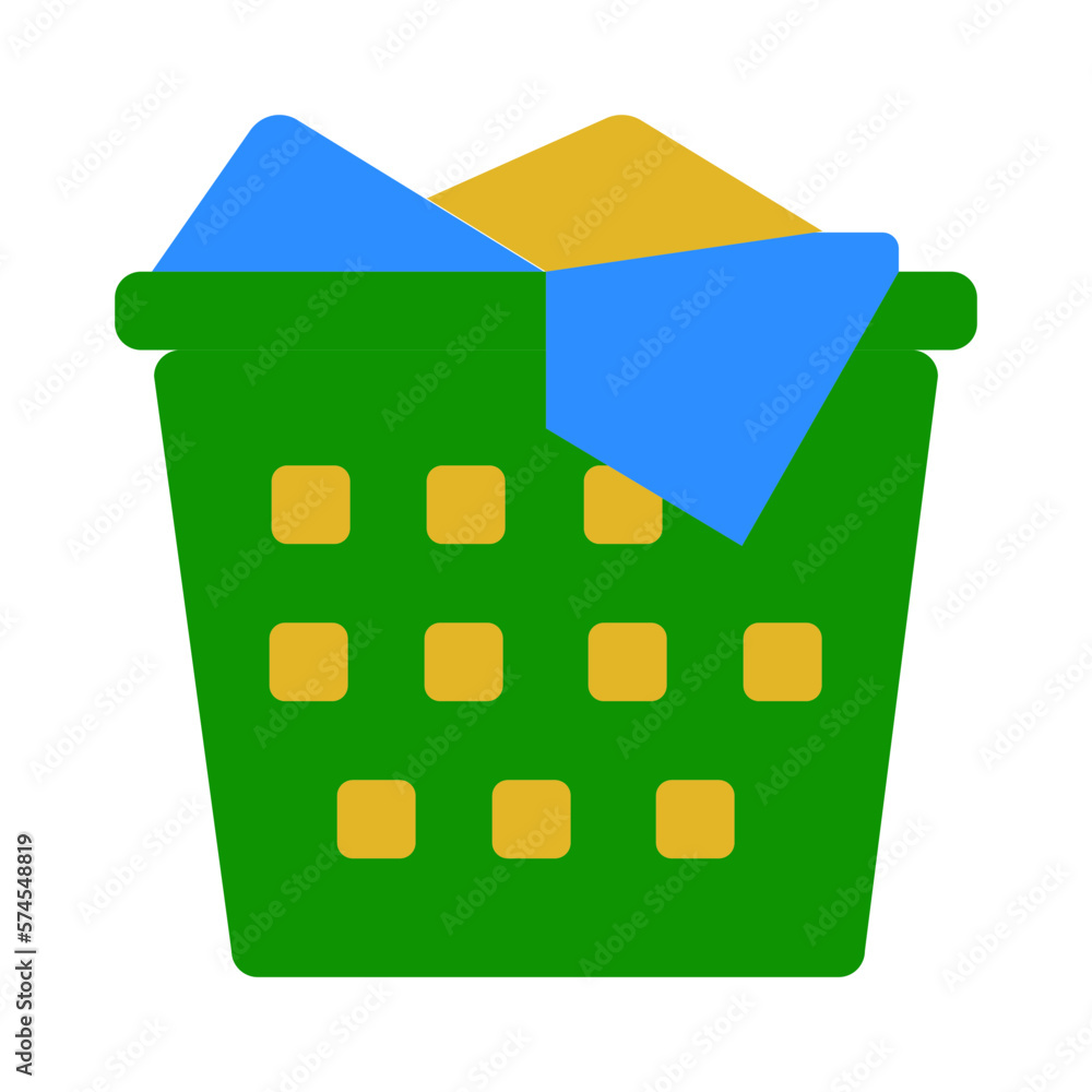 CLOTHES BASKET simple flat design vector icon CLOTHES BASKET simple flat design vector icon