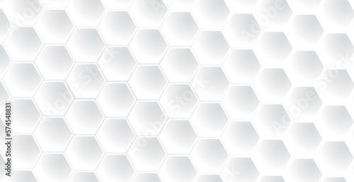 Fototapeta Naklejka Na Ścianę i Meble -  3D White abstract background with hexagons
