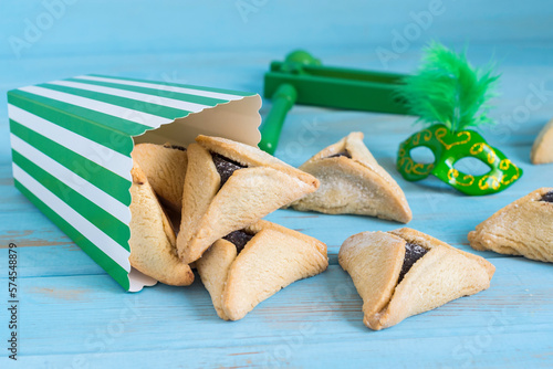 Traditional cookies Hamantaschen for Jewish holiday Purim. photo