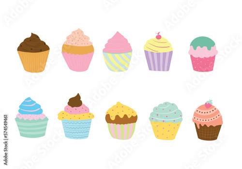 Vector Sweet and colorful Cup Cake 