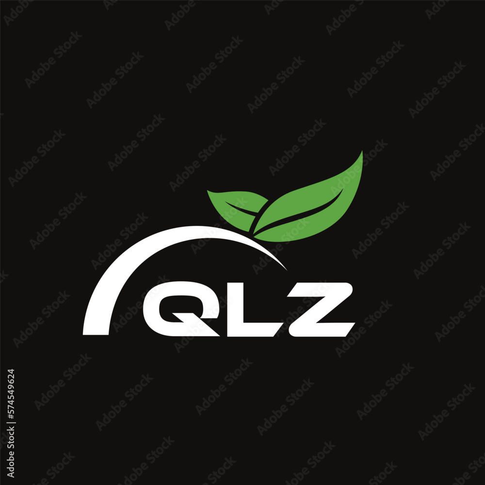 Fototapeta premium QLZ letter nature logo design on black background. QLZ creative initials letter leaf logo concept. QLZ letter design.