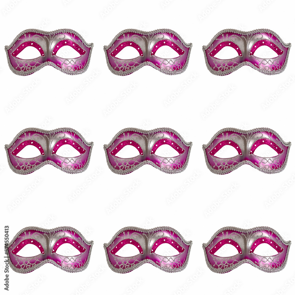 Seamless pattern with masquerade mask for Jewish holiday Purim on white background. Seamless pattern with masquerade mask for Jewish holiday Purim on white background.