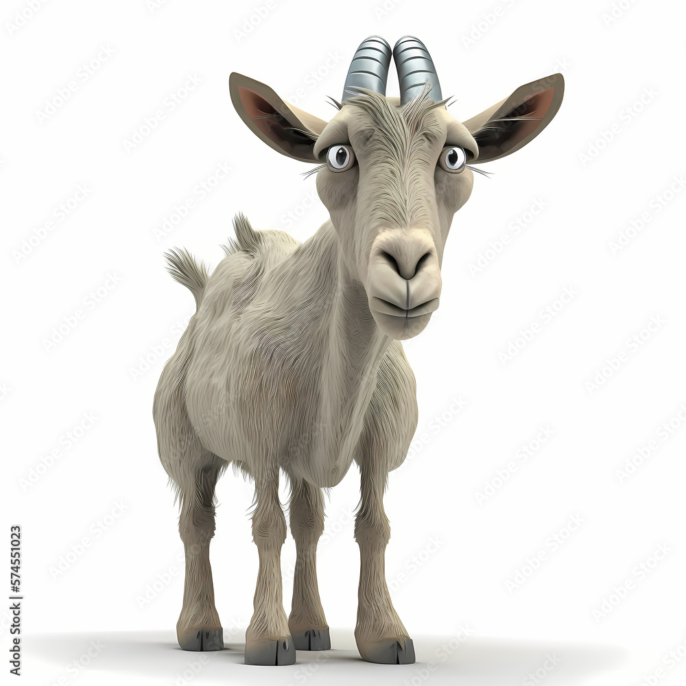 Obraz premium Goat Illustration. Generative AI