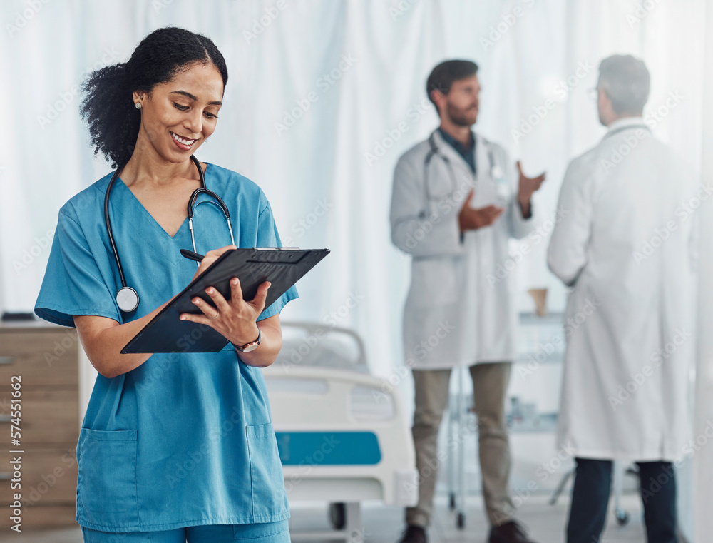 Doctor, clipboard or black woman writing checklist for healthcare notes, medical information or prescription. Nurse, medicine or worker for documents, wellness report planning or paper administration Doctor, clipboard or black woman writing checklist for healthcare notes, medical information or prescription. Nurse, medicine or worker for documents, wellness report planning or paper administration