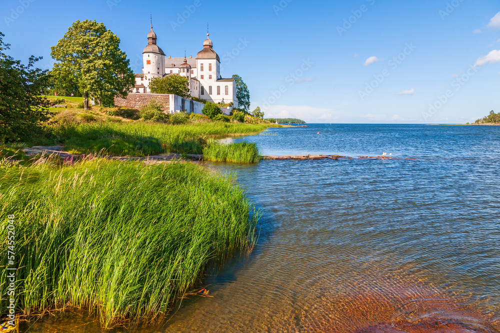 Lake Vanern in with Lacko castle in Sweden a beautiful summer day