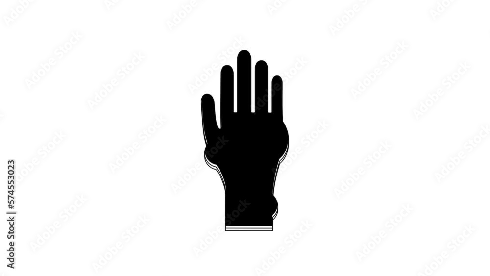 Black Hand with psoriasis or eczema icon isolated on white background. Concept of human skin response to allergen or chronic body problem. 4K Video motion graphic animation Black Hand with psoriasis or eczema icon isolated on white background. Concept of human skin response to allergen or chronic body problem. 4K Video motion graphic animation