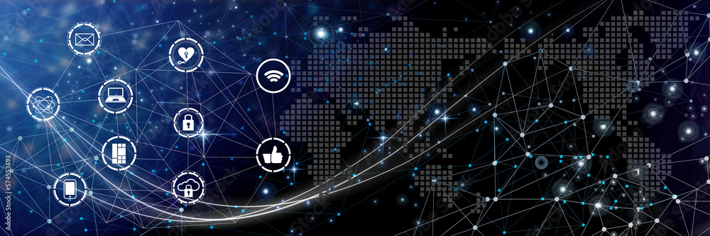 世界につながるネットワークビジネス網 StockIllustration Adobe Stock