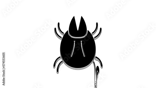 Black Parasite mite icon isolated on white background. 4K Video motion graphic animation photo