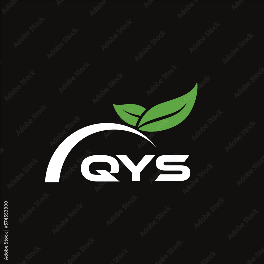 Fototapeta premium QYS letter nature logo design on black background. QYS creative initials letter leaf logo concept. QYS letter design.