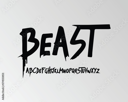 Beast font for logo and headline. Isolated vector typeset