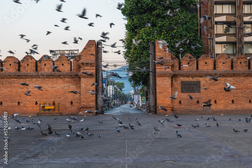 Tha Phae Gate, the eastern gate of chiang mai in thailand. Translation: tha phae gate.