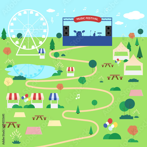 Music festival flat vector, Concert Poster