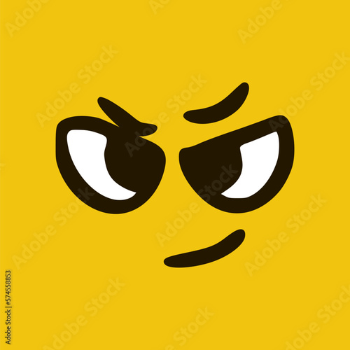 Angry face. Cartoon face expressions. Doodle characters mouth and eyes illustration.