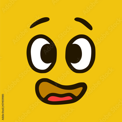 Wallpaper Mural Upset face. Cartoon face expressions. Doodle characters mouth and eyes illustration. Torontodigital.ca