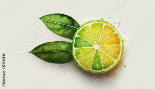 Lime - Fruit - Watercolor - Generative AI Art