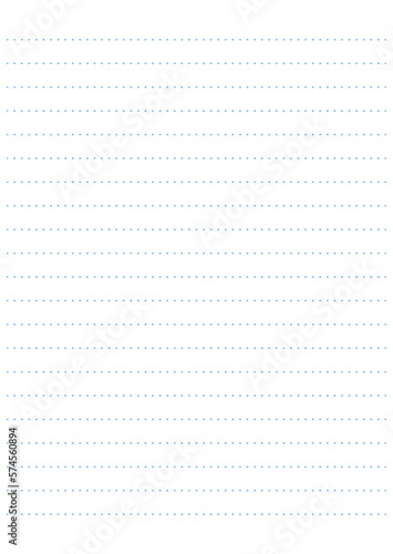 Vector illustration of note pad page with dotted lines on white background