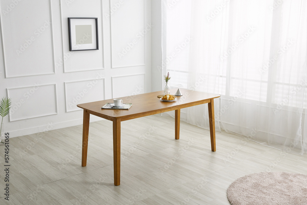 Wood dining table landscape with sunlight. Wood dining table landscape with sunlight.