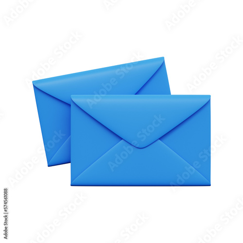 Postal envelopes 3d render