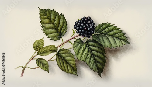 Blackberry - Fruit - Watercolor - Generative AI Art