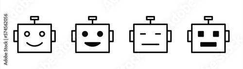 face robot icon set. style symbol sign, vector illustration