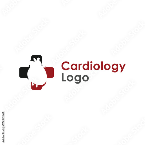 Simple Heart Organ Logo Design Template, Heart Logo Design Template for Cardiology and Heart Clinic